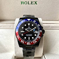 Мужские часы Rolex GMT-master II 2 Pepsi Black Venom AAA механические с календарем на стальном черном браслете