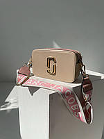 Женская сумка Marc Jacobs The Snapshot Peach Powde экокожа, логотип металлический