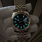 Наручний годинник Rolex DateJust Black Gold ААА+ механічні на сталевому браслеті з календарем і сапфіром, фото 10