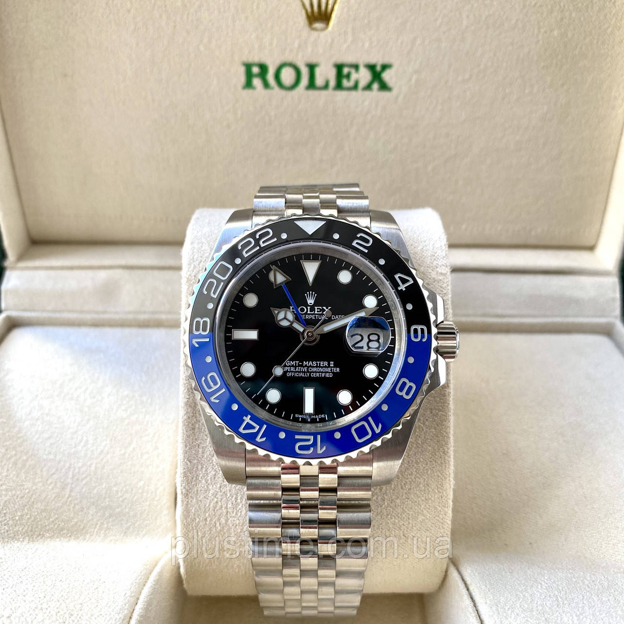 Rolex GMT-master II Batman AAA чоловічі годинники механічні наручні з календарем на сталевому браслеті