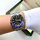 Rolex GMT-master II Batman AAA чоловічі годинники механічні наручні з календарем на сталевому браслеті, фото 3