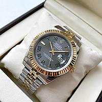 Rolex DateJust Wimbledon AAA наручные часы механические на стальном браслете с календарем и сапфиром