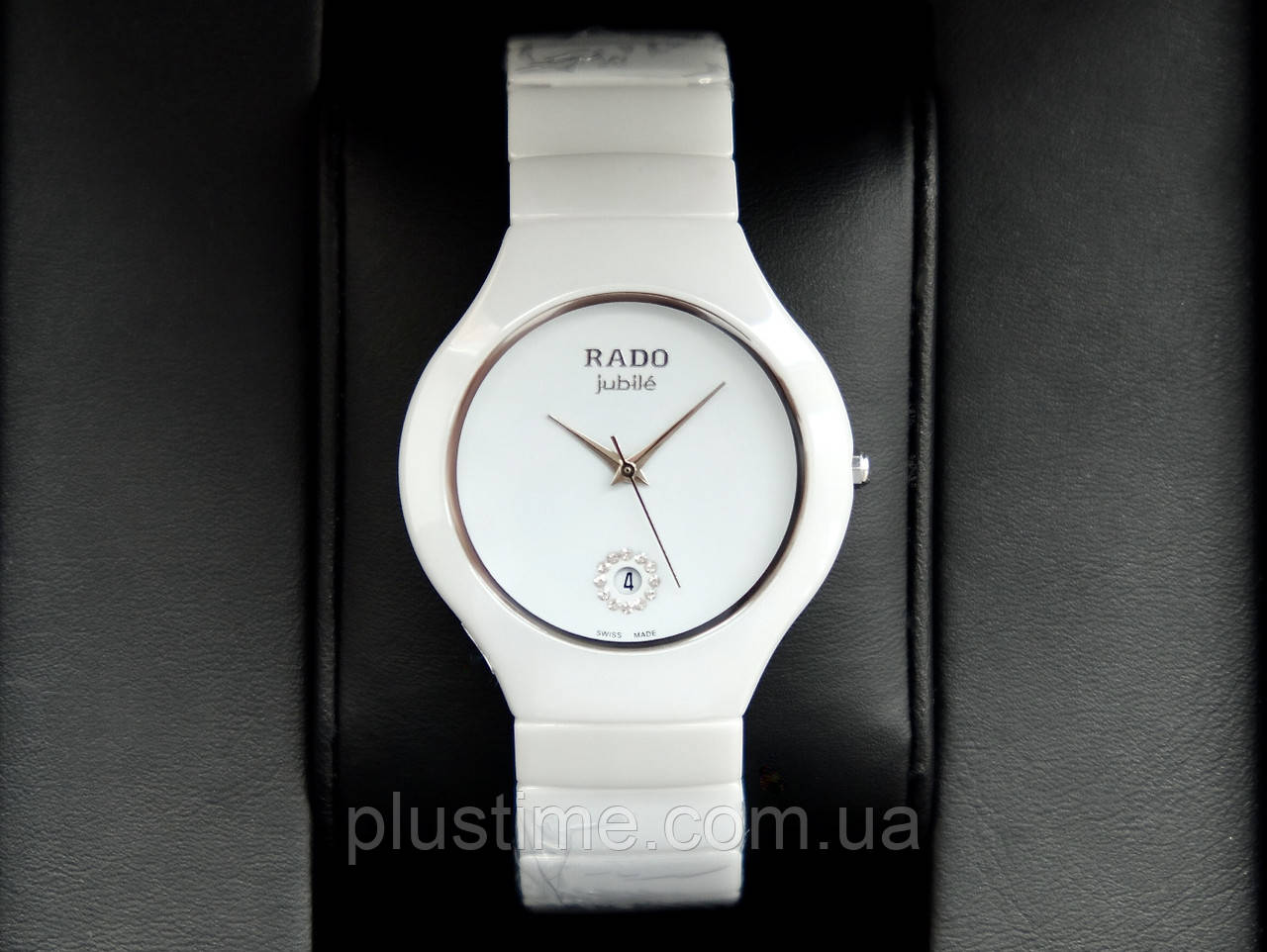Керамічні годинник Rado Jubile ceramic AAA white стильні круглі кварцові наручні з датою