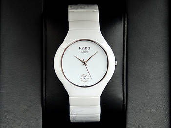 Керамічні годинник Rado Jubile ceramic AAA white стильні круглі кварцові наручні з датою