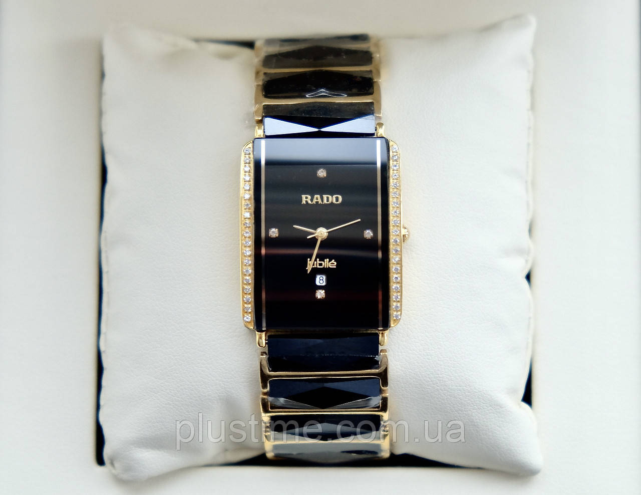 Rado Jubile Golden Diamond Classic AAA кварцевые наручные часы на керамическом браслете и календарем даты - фото 1 - id-p1983845157