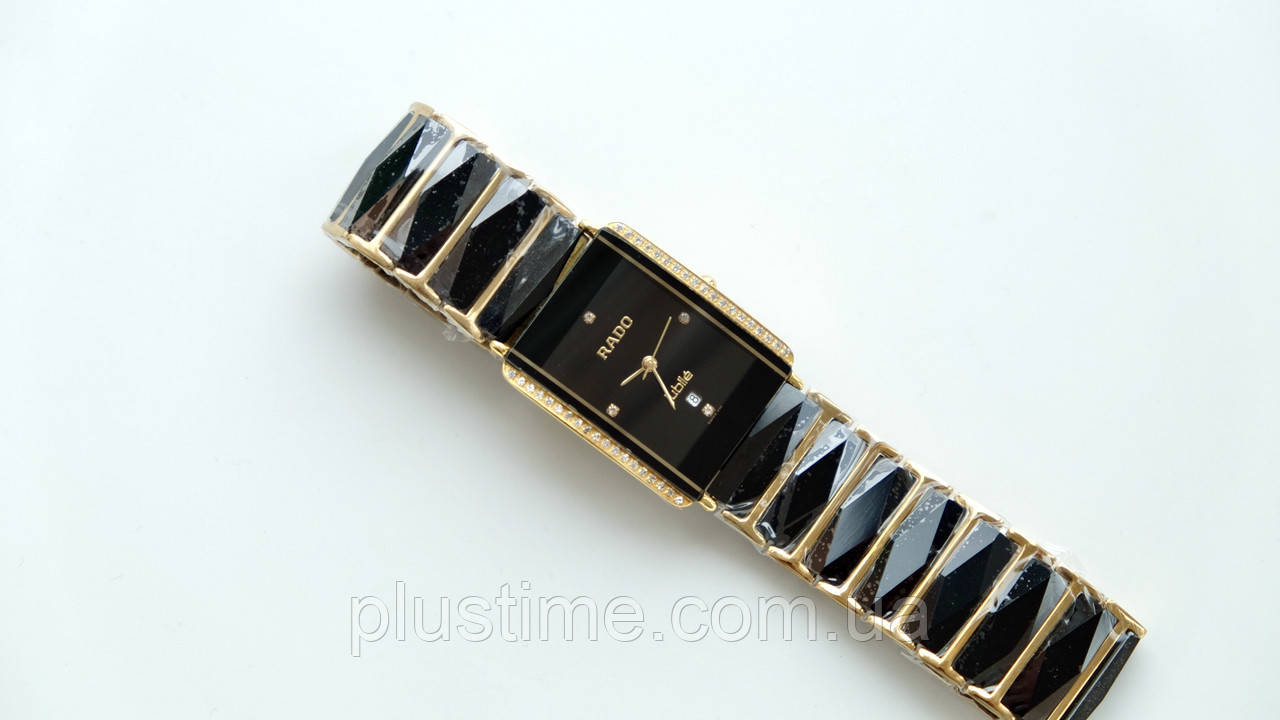 Rado Jubile Golden Diamond Classic AAA кварцевые наручные часы на керамическом браслете и календарем даты - фото 4 - id-p1983845157