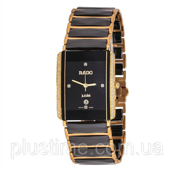 Rado Jubile Golden Diamond Classic AAA кварцевые наручные часы на керамическом браслете и календарем даты - фото 8 - id-p1983845157
