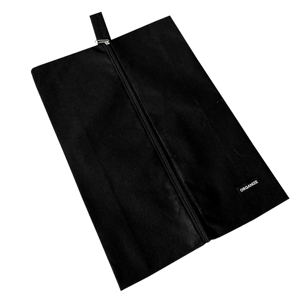 Объемная сумка-пыльник для обуви на молнии (черный) - фото 2 - id-p715528756