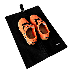 Об'ємна сумка-пильник  для взуття на блискавці (чорний)
