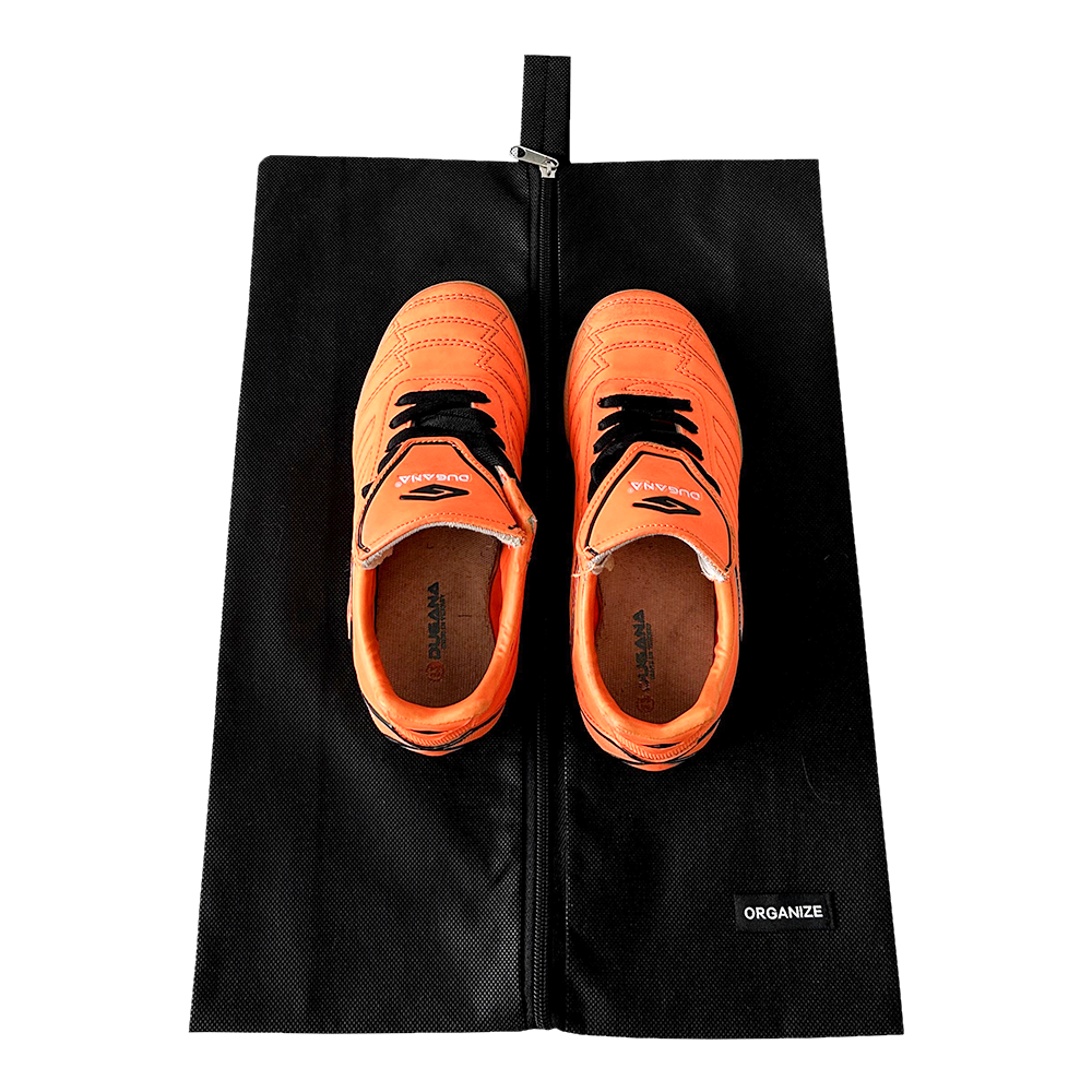 Объемная сумка-пыльник для обуви на молнии (черный) - фото 4 - id-p715528756