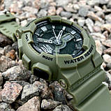 Тактичний багатофункціональний годинник Patriot 005 Тризуб срібло Army Green + Коробка, фото 4