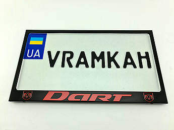 Номерна рамка для авто DODGE Dart black/red, рамка під американський номер