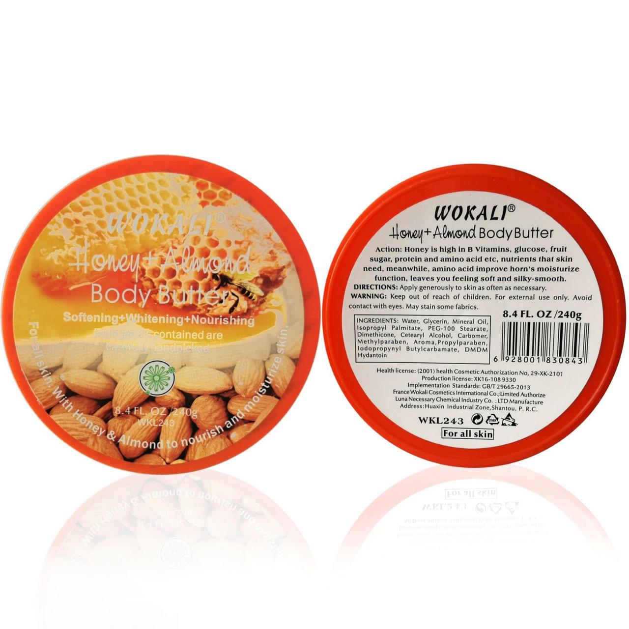 Крем для тіла на основі олії Wokali Honey+Almond Body Butter WKL243 УЦІНКА, фото 1