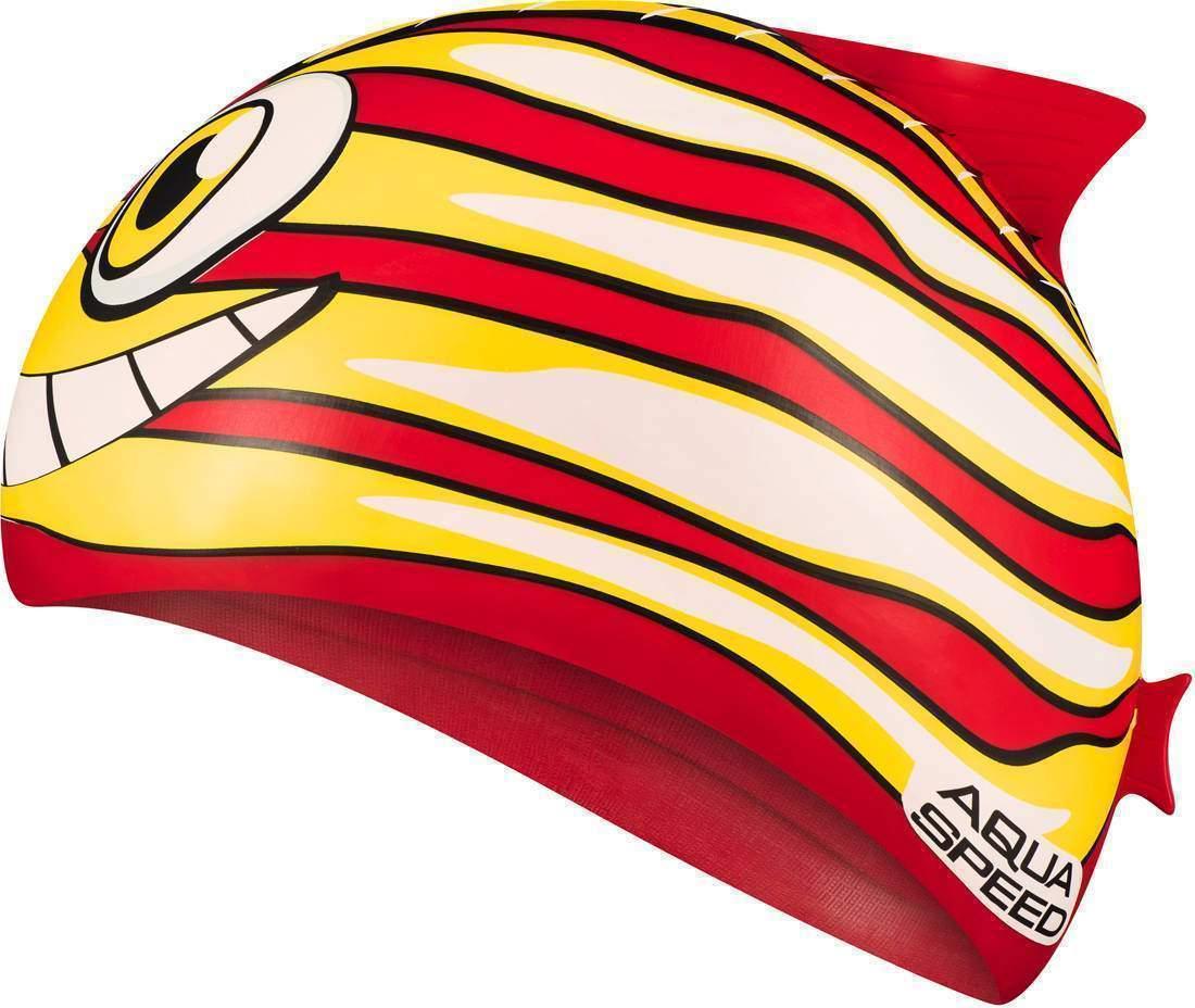 Шапка для плавання Aqua Speed ZOO FISH 8694 червоний, жовтий, білий дит OSFM (115-31-fish), фото 1