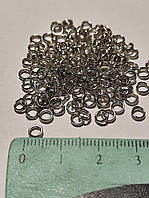 Кольцо двойное 4 мм (Rhodium) 10 шт