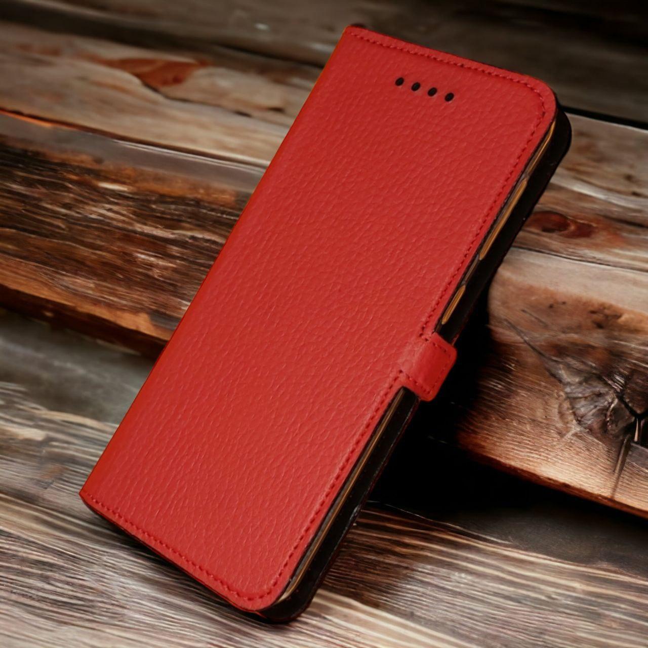 Шкіряний чохол книжка для телефону LG V60 ThinQ від Jk-case, червоний