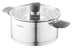 ARDESTO Casserole Gemini, glass lid, 3 l, stainless steel