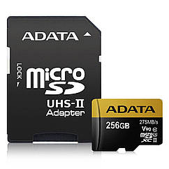 Карта пам'яті Micro SD ADATA Premier ONE 256GB SDXC UHS-II U3 Class10 V90 8K Ultra HD 275MB/s