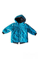 Детская демисезонная куртка для мальчика с капюшоном синтепон, флис Одягайко 98 размер СМ-7