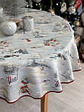 Кругла Новорічна скатертина гобеленова Ø140 см., фото 2