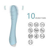 Вібратор Silver Fox для стимуляції точки G USB - Блакитний — Вібратори, фото 2