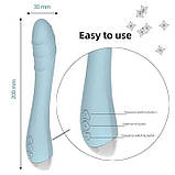 Вібратор Silver Fox для стимуляції точки G USB - Блакитний — Вібратори, фото 4