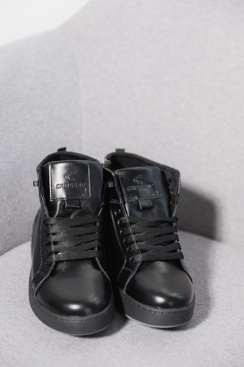 Підліткові черевики шкіряні зимові чорні CrosSAV 23-89 - фото 2 - id-p1983909035