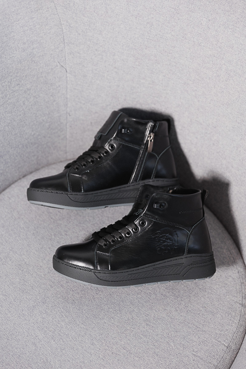 Підліткові черевики шкіряні зимові чорні CrosSAV 23-89 - фото 6 - id-p1983909035