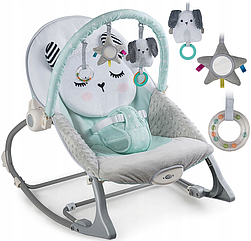 Шезлонг качалка з вібрацією голубе (Польща)