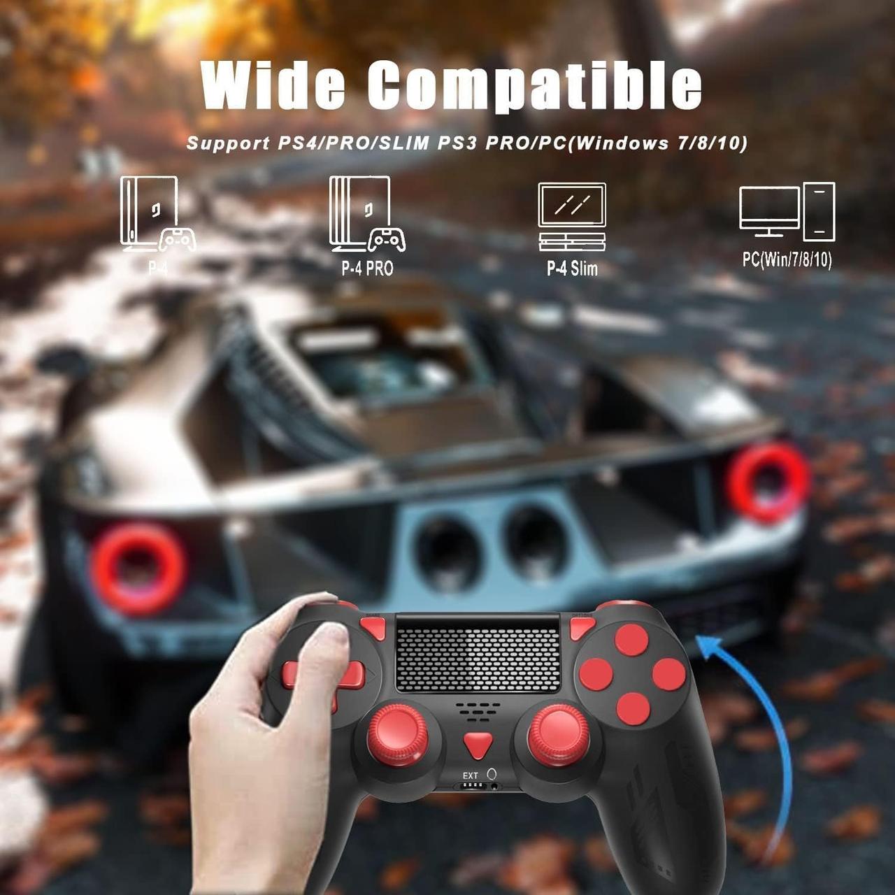 Бездротовий контролер Gamrombo для геймпада Ps4 Black Сумісний з PS-4 Pro/Slim/ПК з подвійною вібрацією/турбо/3,5-мм аудіороз'ємом, фото 1