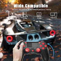 Бездротовий контролер Gamrombo для геймпада Ps4 Black Сумісний з PS-4 Pro/Slim/ПК з подвійною вібрацією/турбо/3,5-мм аудіороз'ємом