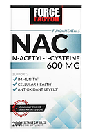 N-ацетил-L-цистеїн (NAC) аналог АЦЦ, Force Factor, Fundamentals, 600 мг, 200 капсул