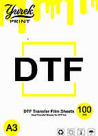 Пленка для ДТФ (DTF) печати Yurekprint 75 мкм, A3, 100 листов