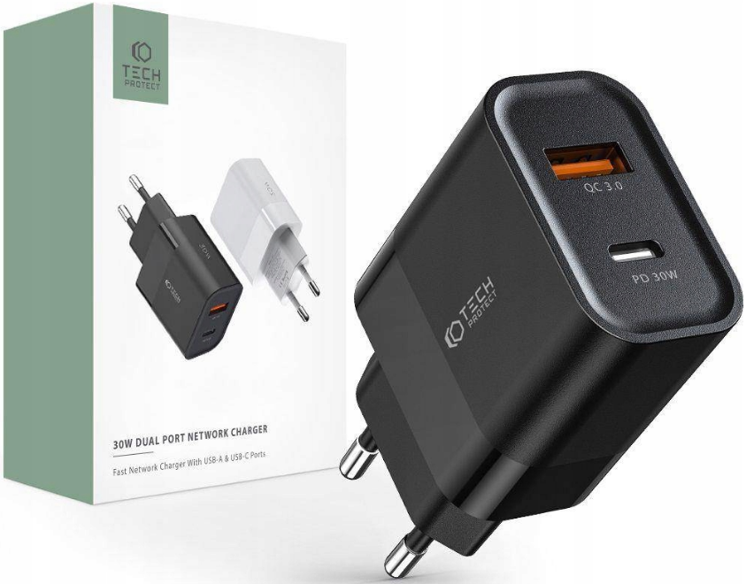 Зарядний пристрій Type-C 30 W TECH-PROTECT (Польща), фото 1