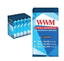 Стрічка фарбуюча WWM 13 ММ X 12 М кільце (Чорна) Epson MX-100/fx/lx/lq/1000/mx/80/fx/lx/lq/300/400/