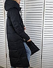 Зимове Пальто жіноче р.42-52 Водовідштовхувальна плащівка Довгий пуховик, фото 4