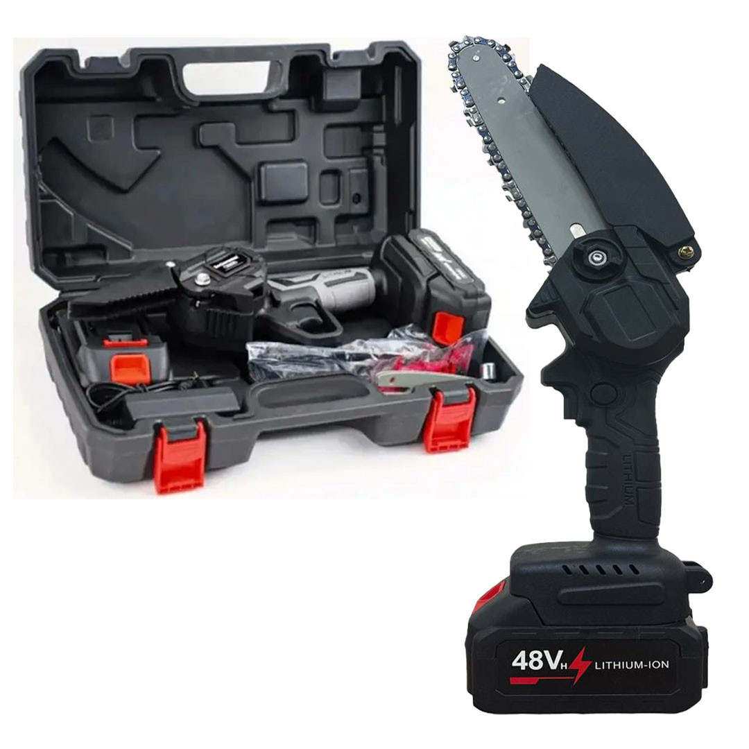 Пила аккумуляторная цепная с 2 аккумуляторами на 48V в кейсе (ID ...