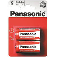 Батарейка Panasonic Red Zink вугільно-цинкова C(R14) блістер, 2 шт.