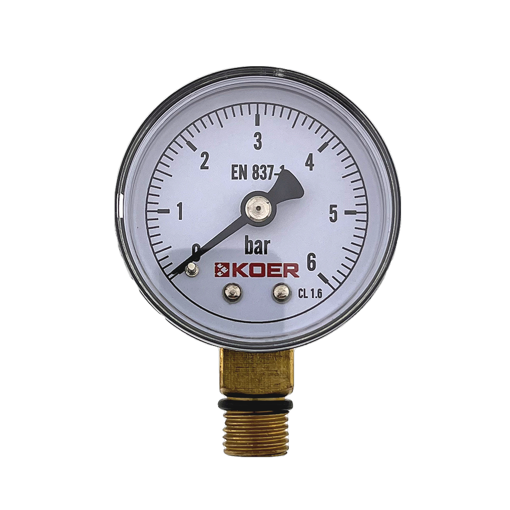 Манометр "Koer" радіальний 0-6 атмосфер різьбовий ¼", фото 1