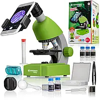 Мікроскоп Bresser Junior 40x-640x  Green з набором для дослідів і адаптером для смартфона