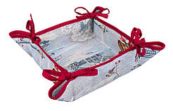Хлібниця текстильна Новорічна корзинка для солодощів Limaso 20х20х8 см. гобелен