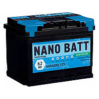 Аккумулятор NANO BATT Premium - 62 + левый (600 пуск)