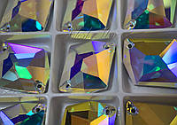 De'Lux Cosmic 17*13mm Сrystal AB Premium стекло космик-ломанный ромб кристал аб