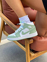 Кроссовки, кеды отличное качество Nike Air Jordan 1 Retro Mid Green White 3 Размер 36