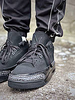 Кроссовки, кеды отличное качество Nike Air Jordan Retro 3 Black Размер 40