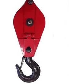 Монтажний блок сталевий однороликовий із гаком і відкидний щокою вантажопідіймальність 1 т