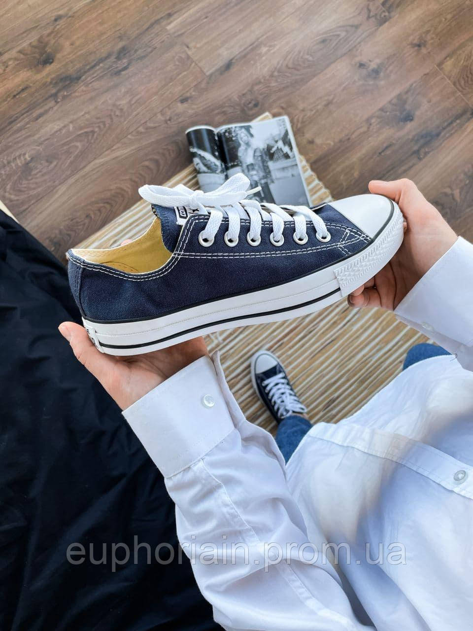 Кроссовки, кеды отличное качество Converse Low Navy Blue Размер 36 - фото 6 - id-p1983946210