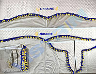 Шторы в кабину грузового автомобиля полный комплект цвет Украина белый синий экокожа