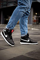 Кроссовки, кеды отличное качество Nike Air Jordan 1 High Black White Winter Размер 41