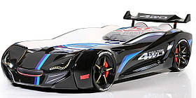 Ліжко у вигляді машини, з підсвічуванням і спойлером, BMW чорне Туреччина